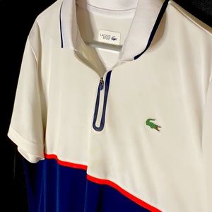 LACOSTE Zip Polo Tee - M